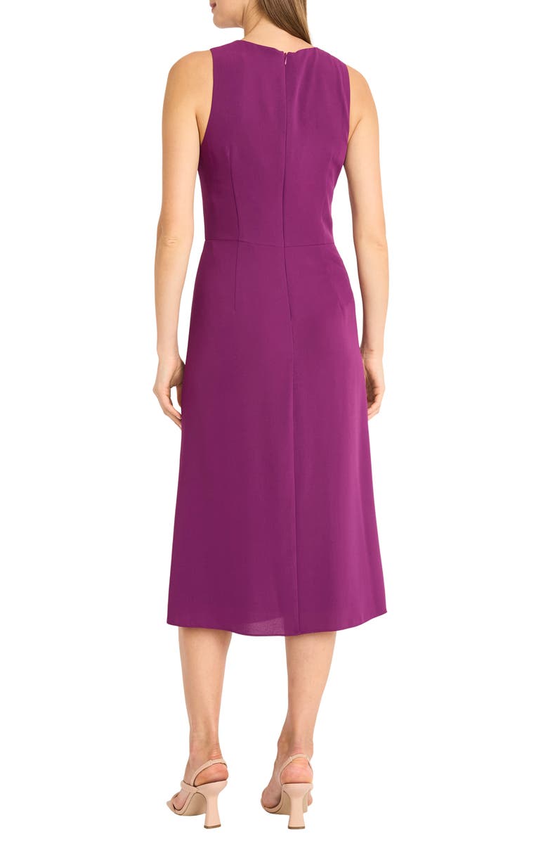 Maggy London Twist Midi Dress, Alternate, color, Plum Caspia