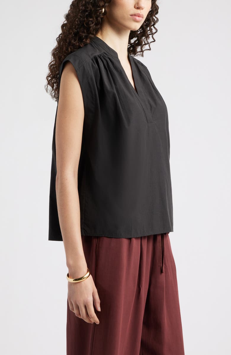 Nordstrom Shirred Cap Sleeve Top, Alternate, color, Black
