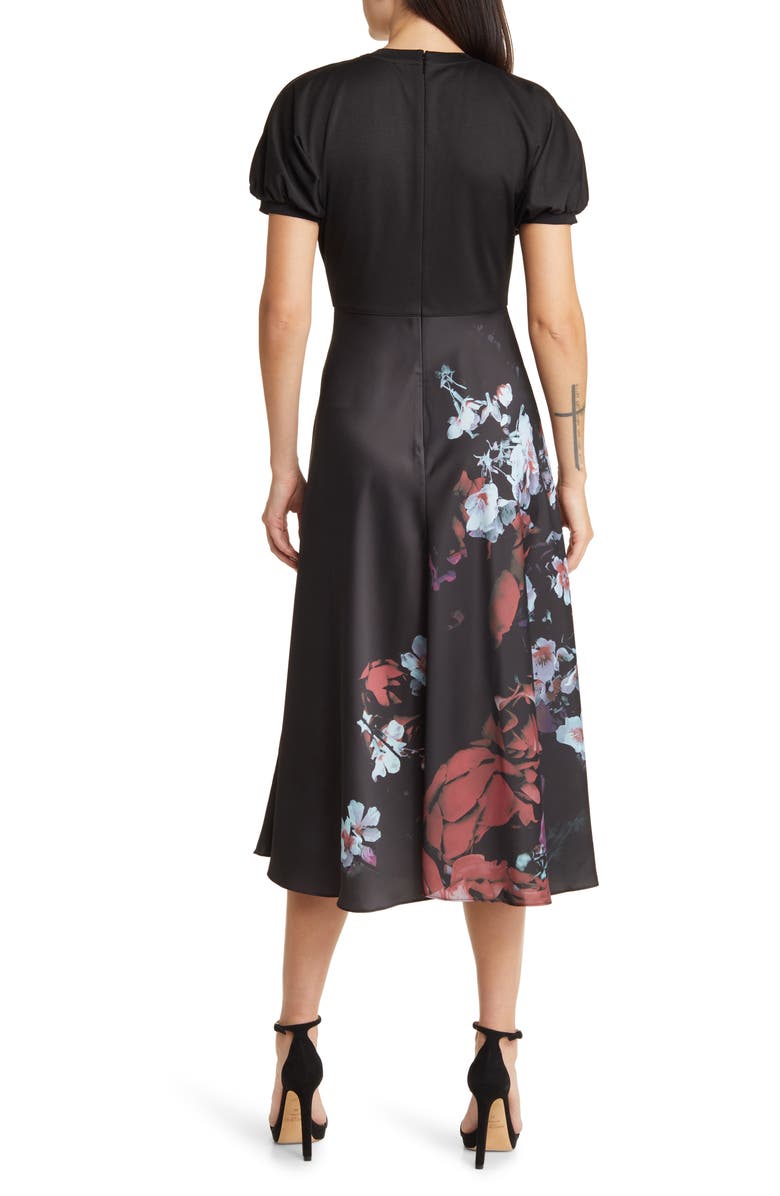 Ted Baker London Drewee Floral Mixed Media Dress, Alternate, color, 