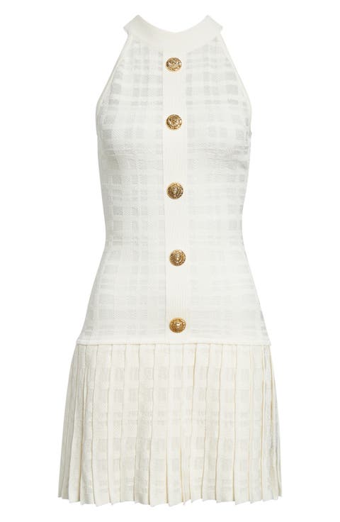 Tartan Tattoo Pleated Sweater Dress