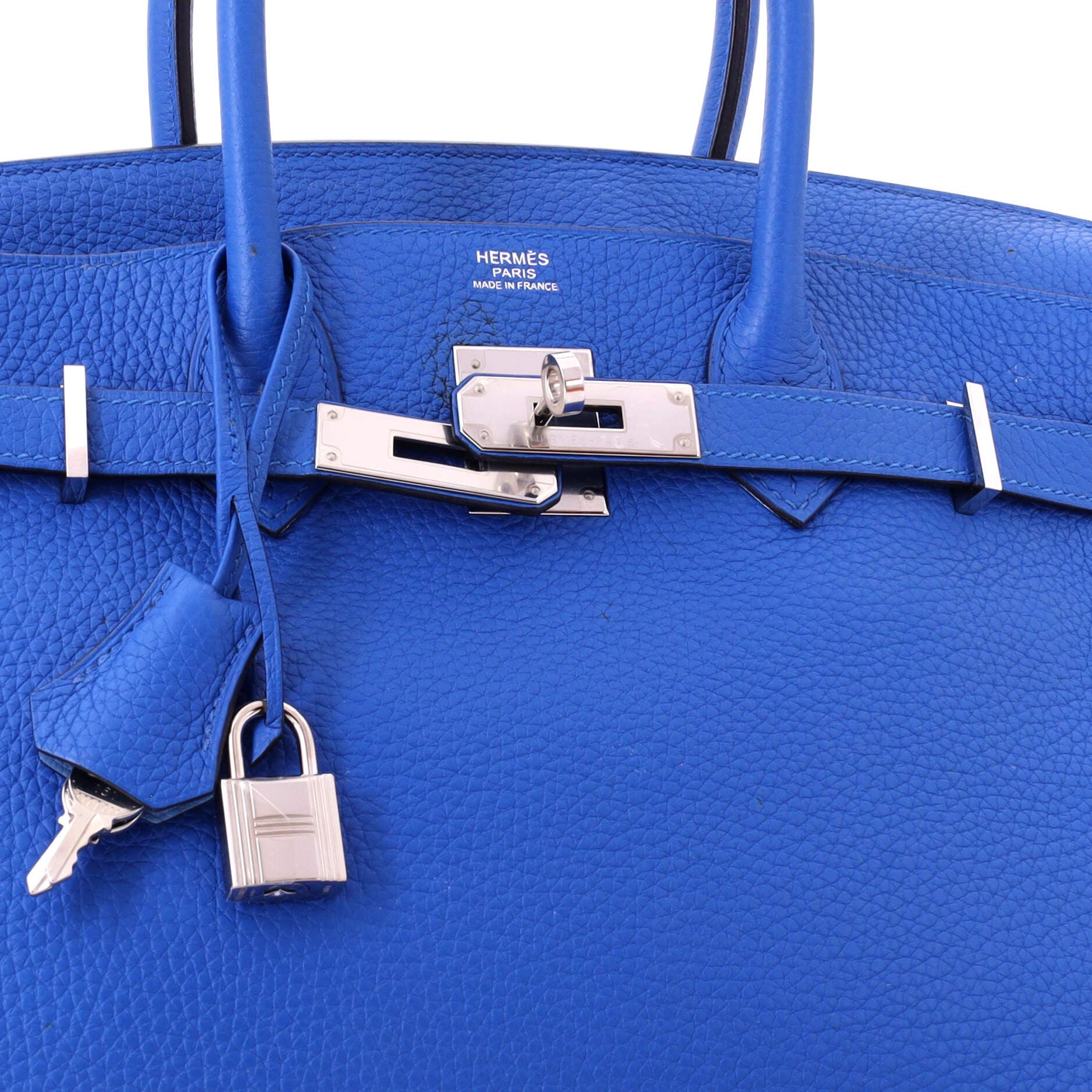 Birkin Handbag Verso Clemence with Palladium Hardware 30, Alternate, color, Blue