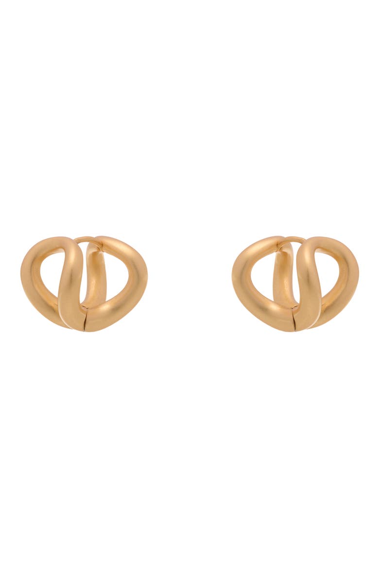 Phoebe Parallel Lines Huggie Earrings, Alternate, color, GOLD TONE