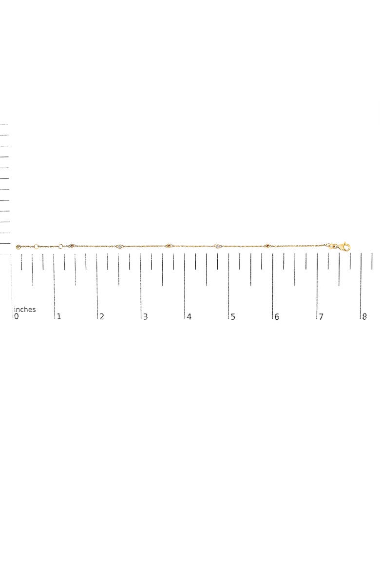 Haus of Brilliance 14K Yellow Gold Red Ruby and White Diamond Bezel Station Chain Bracelet, Alternate, color, Yellow