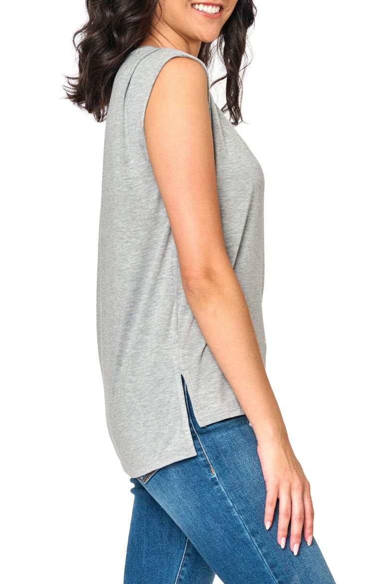 Luxe Essentials Cap Sleeve T-Shirt, Alternate, color, HEATHER GREY