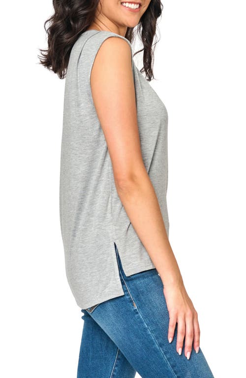 Gibsonlook Luxe Essentials Cap Sleeve T-shirt In Gray