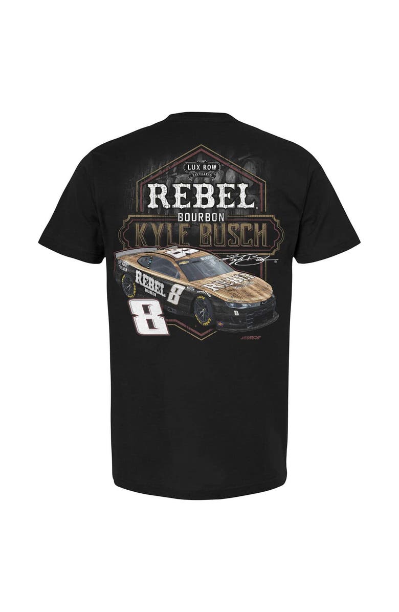 CHECKERED FLAG Men's Checkered Flag Sports Black Kyle Busch Rebel Bourbon Pit Stop T-Shirt, Alternate, color, Black