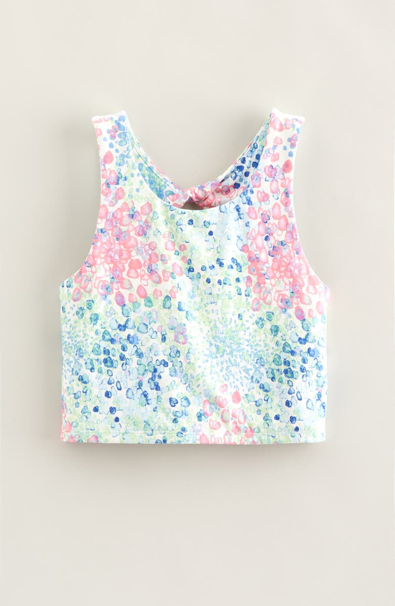 Zella Girl Kids' Twist & Turn Tank, Main, color, Green Verde Rainbow Pebbles