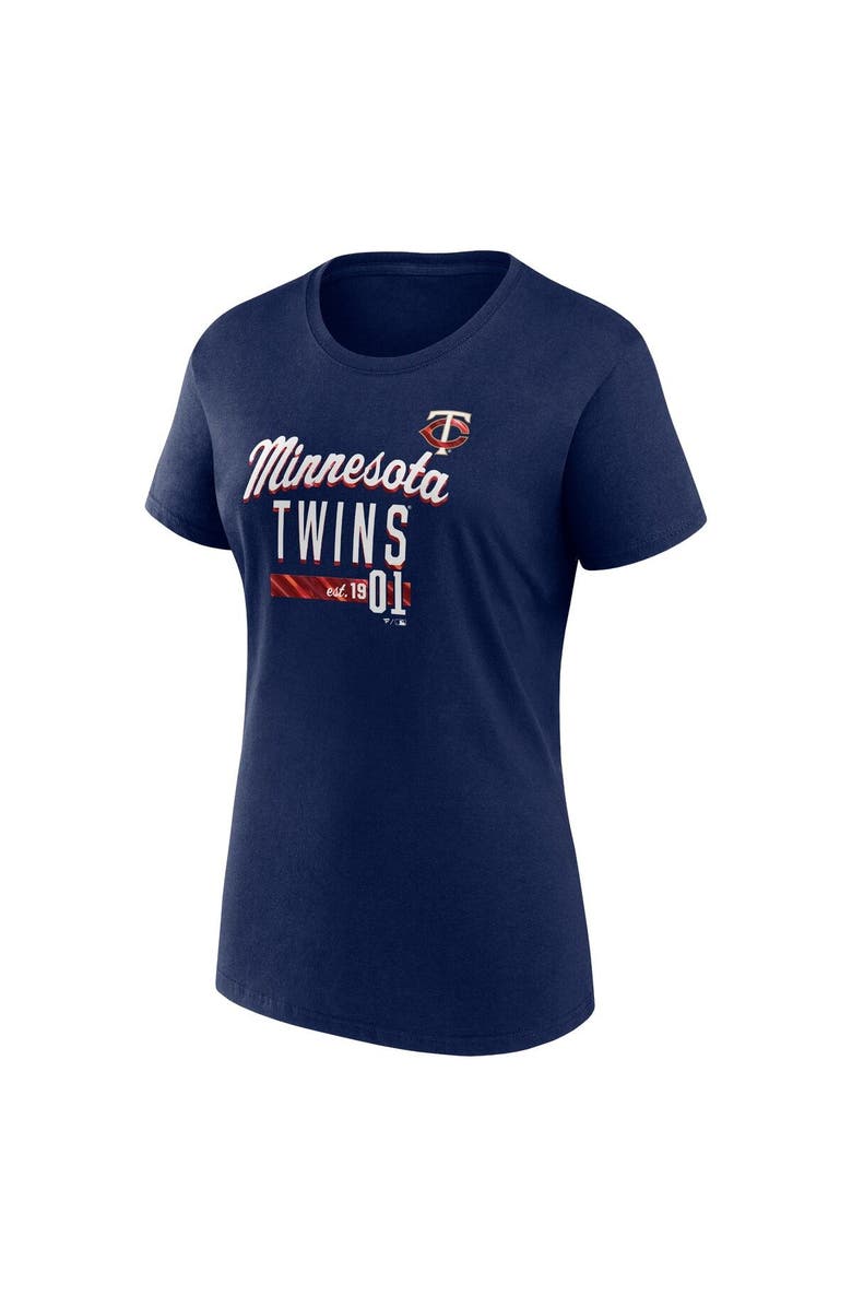 FANATICS Women's Fanatics Branded Navy Minnesota Twins Logo Fitted T-Shirt, Alternate, color, 