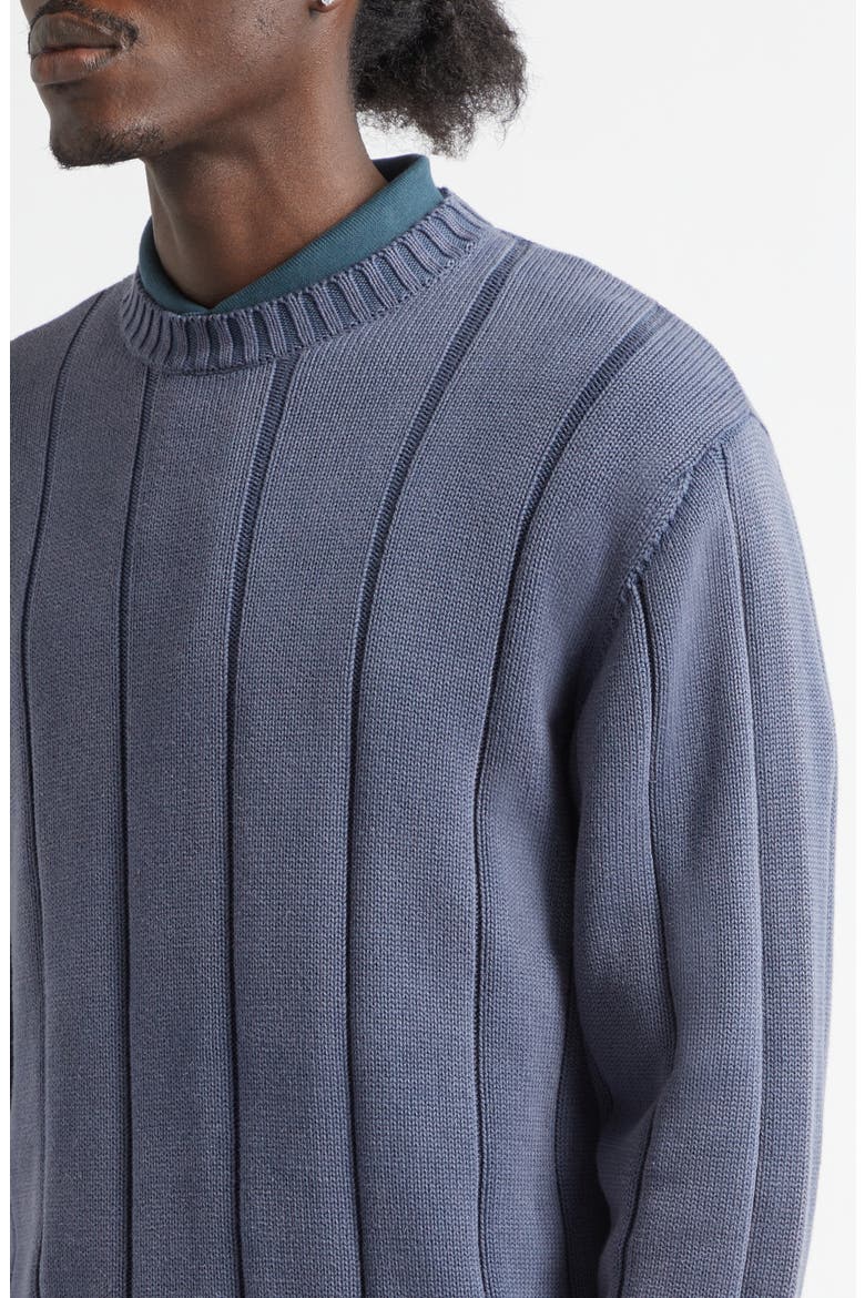Drop Needle Cotton Sweater, Alternate, color, DEEP BLUE
