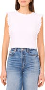 Two by Vince Camuto Ruffle Eyelet Tank Top