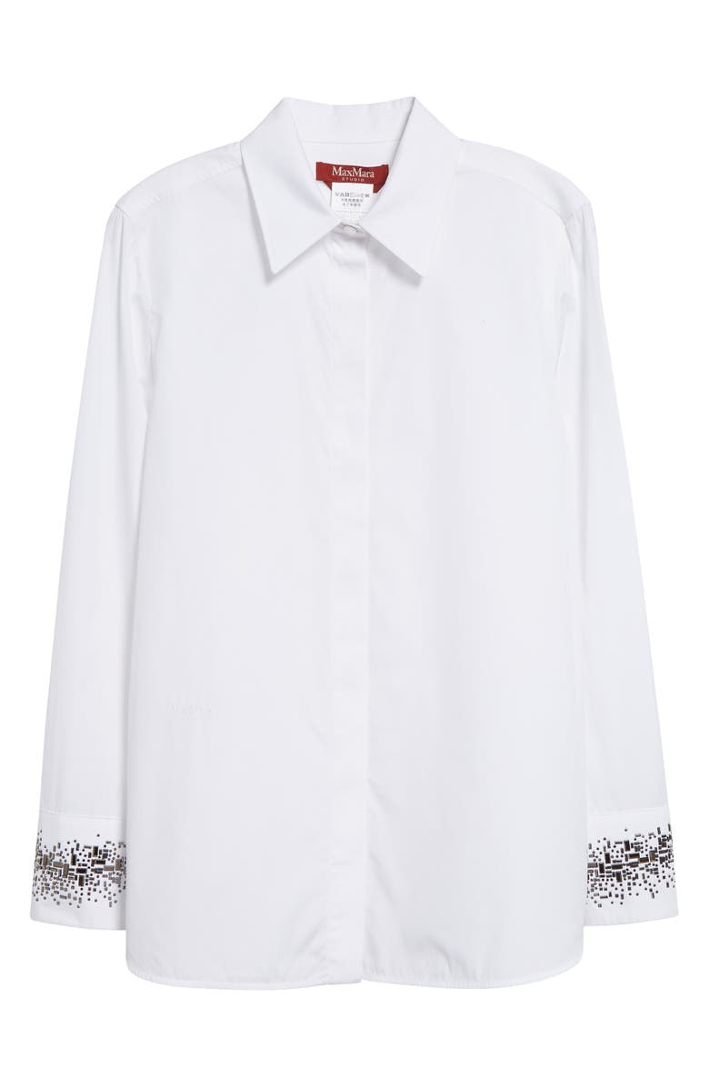 Max Mara Studio Queva Embellished Cuff Shirt, Alternate, color, 