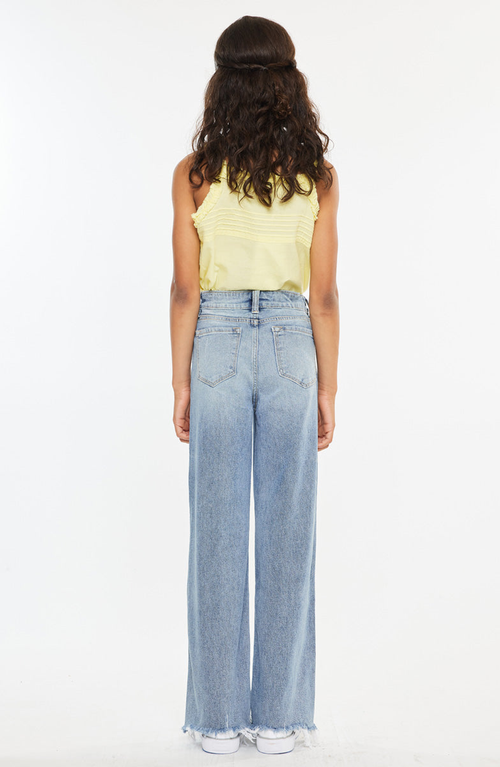 Kancan Glen High Rise Wide Leg Flare Jeans In Multi