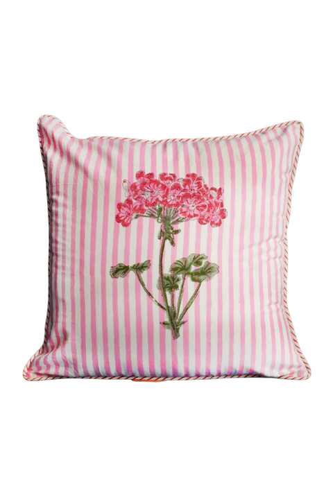 Pink Hydrangea Blockprint Pillow - Cover Only