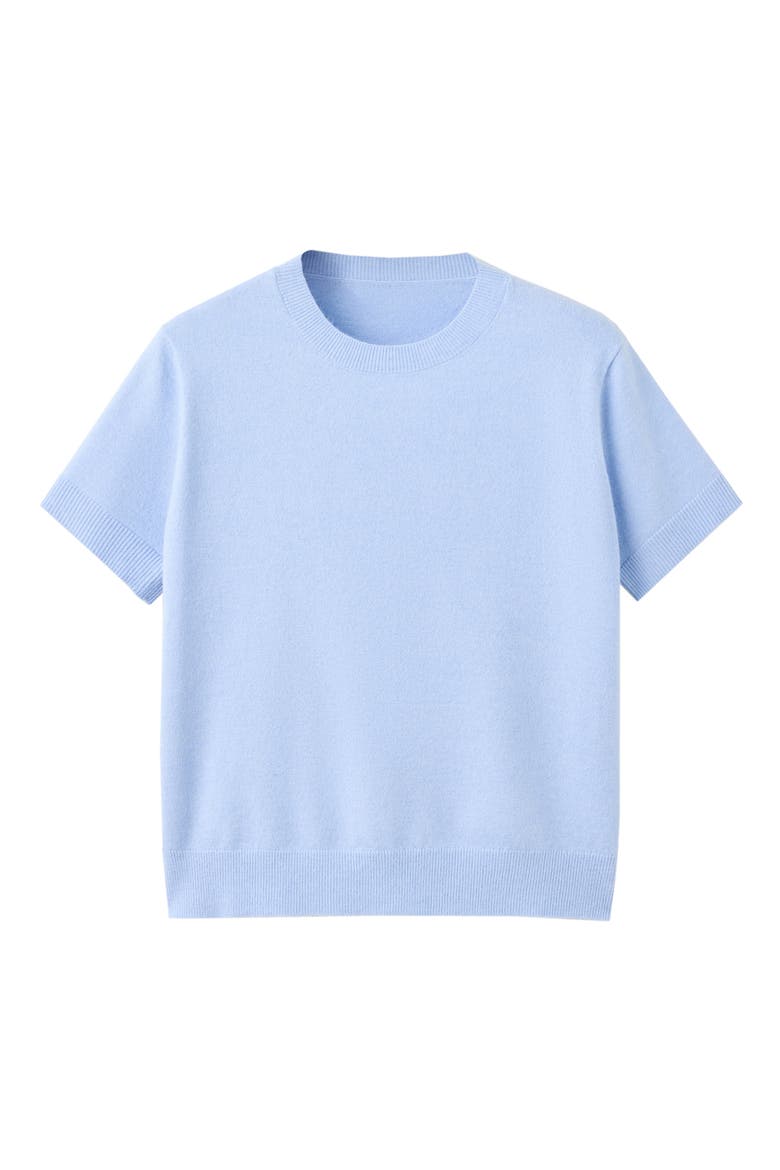 Short Sleeve Crewneck Sweater, Main, color, SKY BLUE