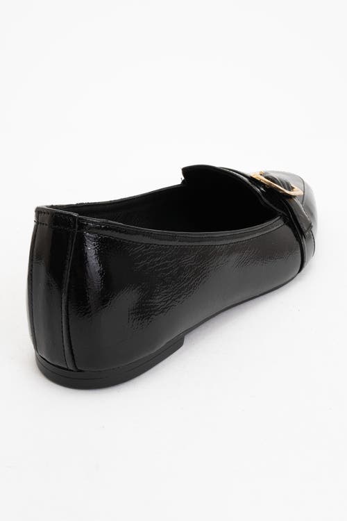 Forever & Always Shoes Zarina Pointed Toe Leather Flats In Black Patent Leather