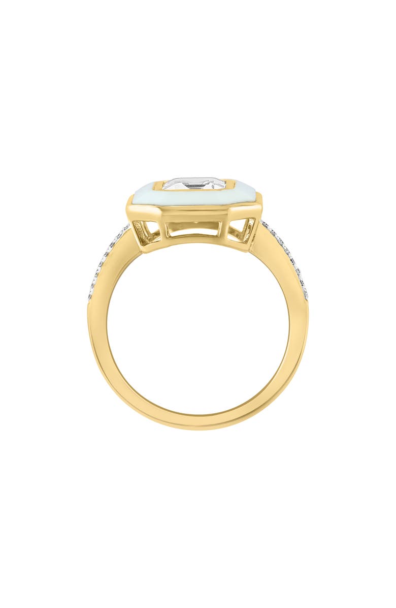 EFFY 14K Yellow Gold Diamond White Topaz & Agate Ring, Alternate, color, White