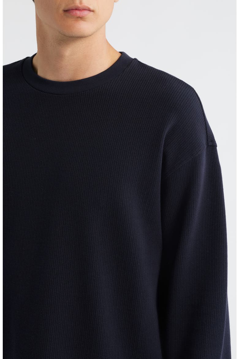 Long Sleeve Waffle Stitch T-Shirt, Alternate, color, DARK NAVY