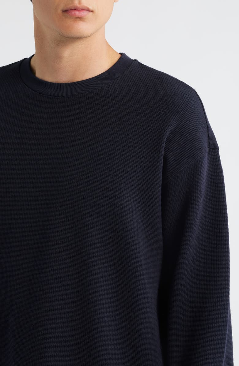 FRAME Long Sleeve Waffle Stitch T-Shirt, Alternate, color, Dark Navy