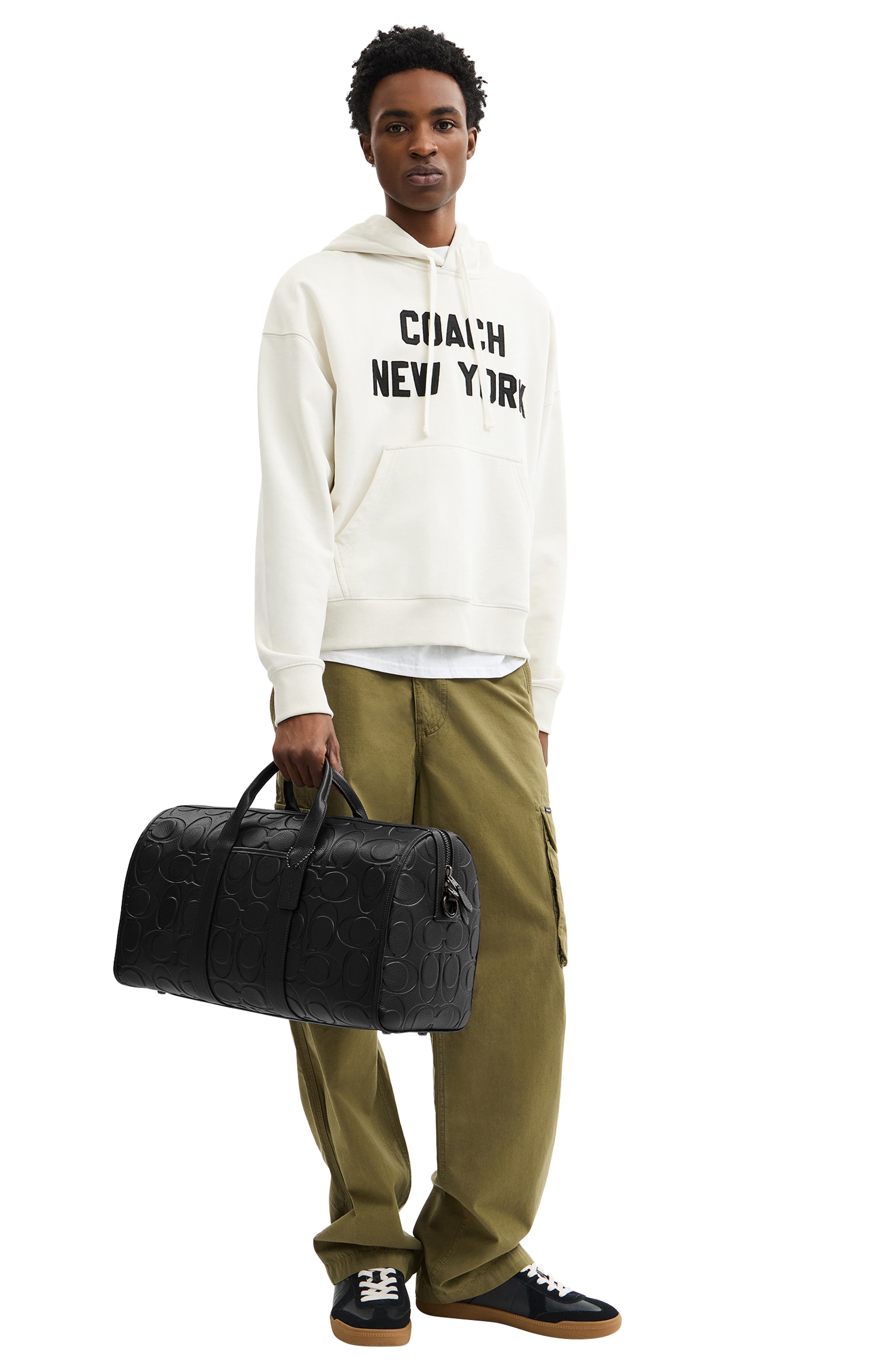 COACH Gotham 45-Inch Maxi Signature Embossed Leather Duffle Bag, Alternate, color, 