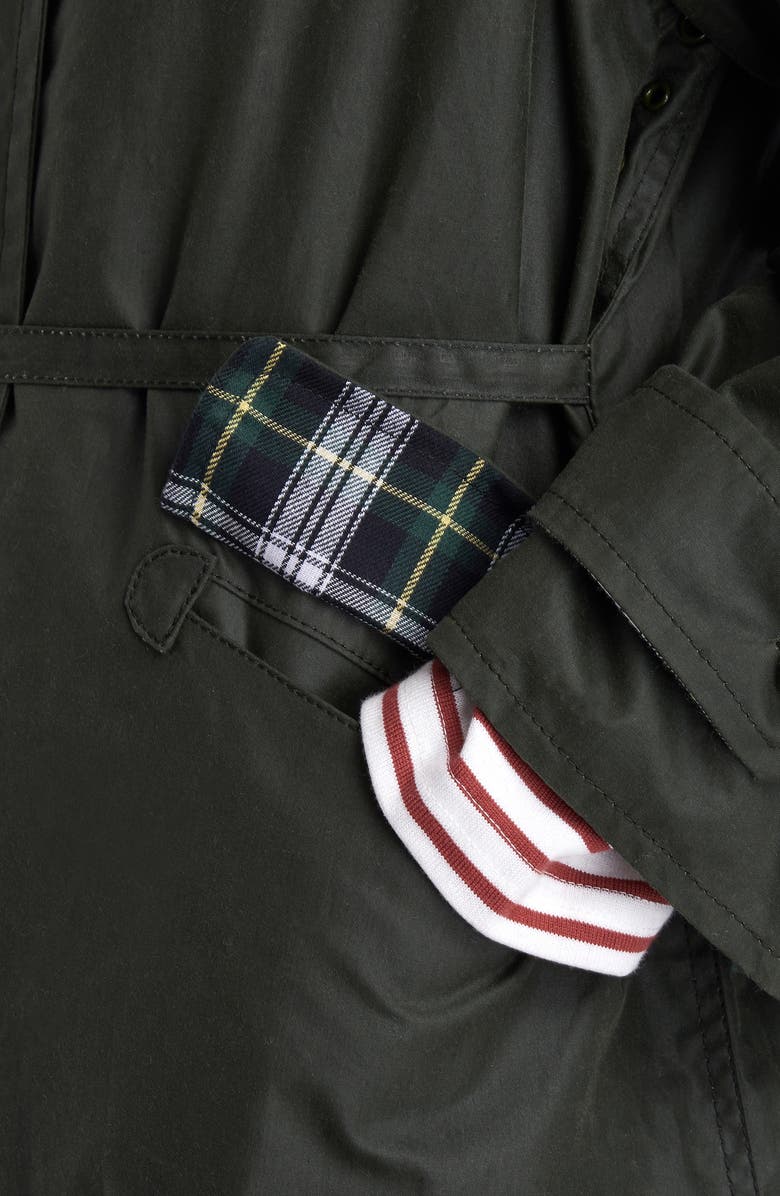 Barbour x ALEXACHUNG Maisie Waxed Cotton Coat, Alternate, color,