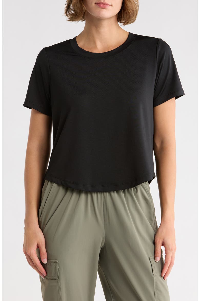 Mesh Cropped Boxy Top, Main, color, BLACK
