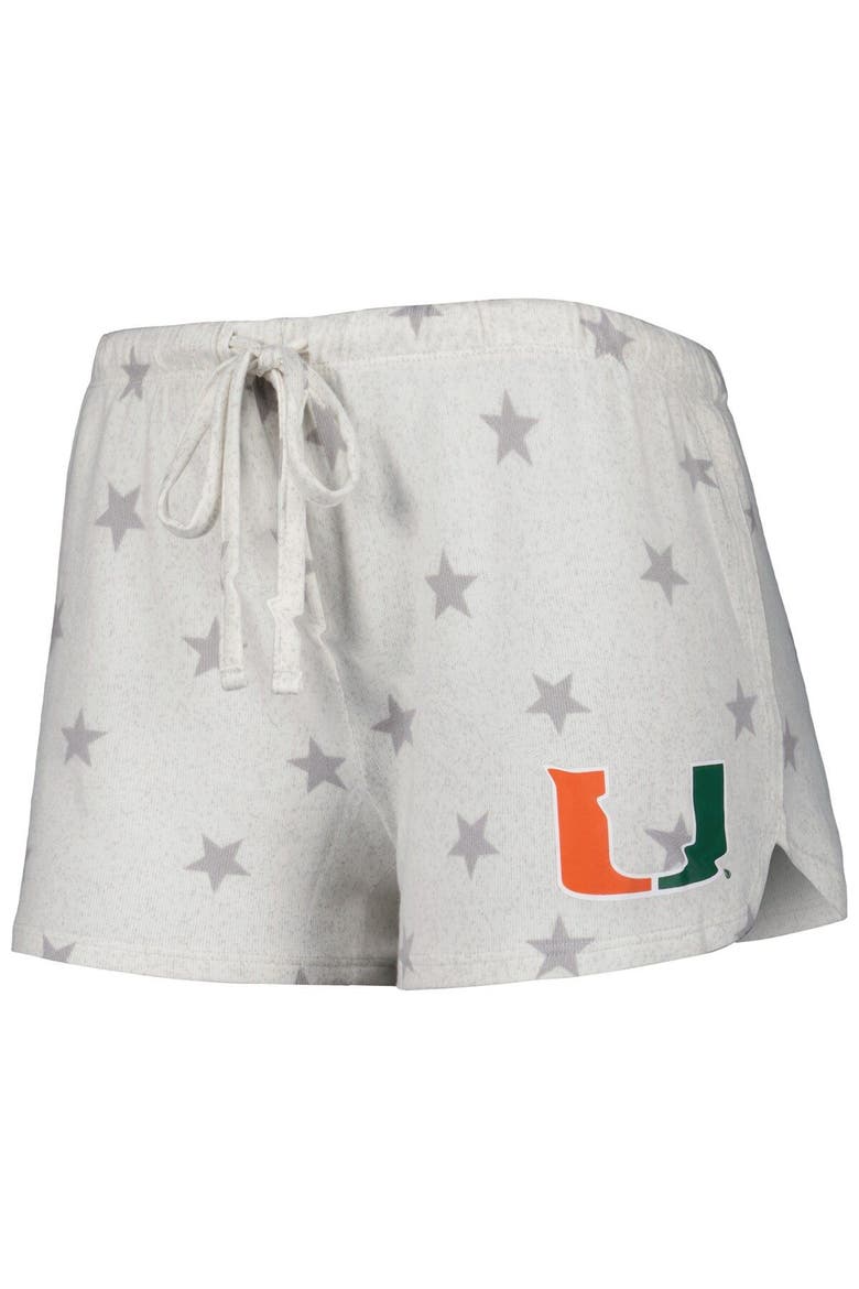 Women's Concepts Sport Cream Miami Hurricanes Agenda Stars Tank Top and Shorts Sleep Set, Alternate, color, Cream