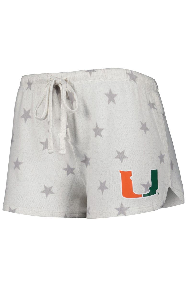 CONCEPTS SPORT Women's Concepts Sport Cream Miami Hurricanes Agenda Stars Tank Top and Shorts Sleep Set, Alternate, color, 