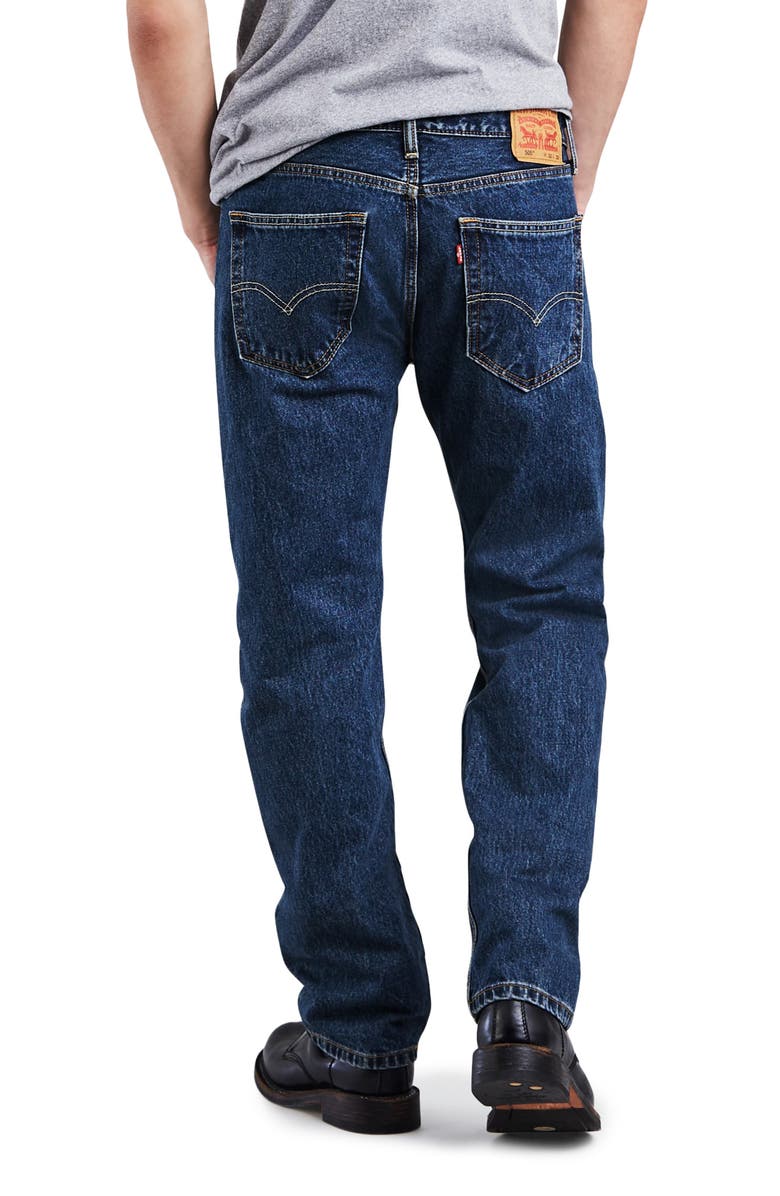 Levi's 505<sup>™</sup> Regular Dark Straight Jeans - 29–36" Inseam, Alternate, color, Dark Sw