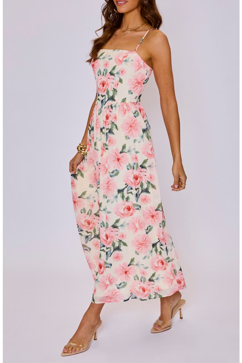 Amelie Floral Maxi Dress, Alternate, color, CREAM/ ROSE
