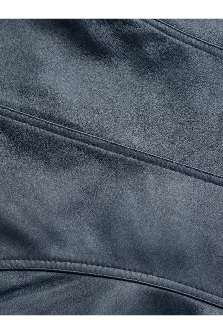 Stand Collar Biker Jacket, Alternate, color, INDIGO