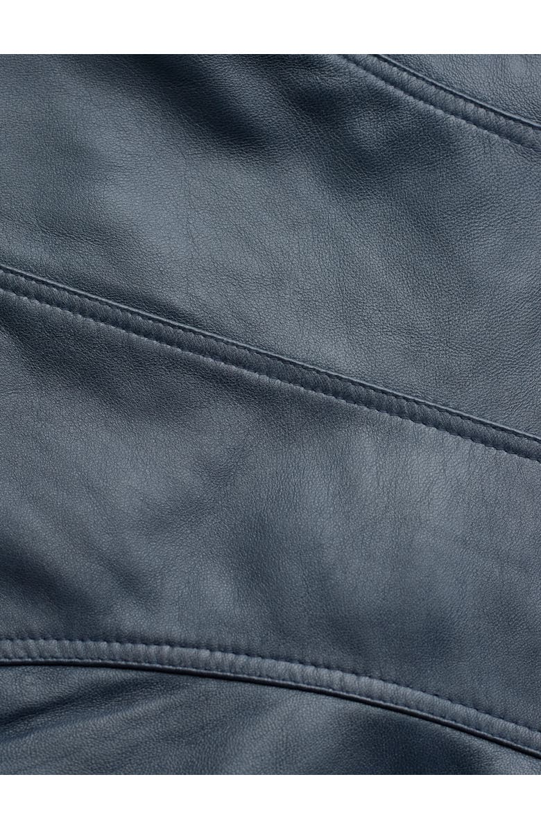 Celtic & Co. Stand Collar Biker Jacket, Alternate, color, Indigo