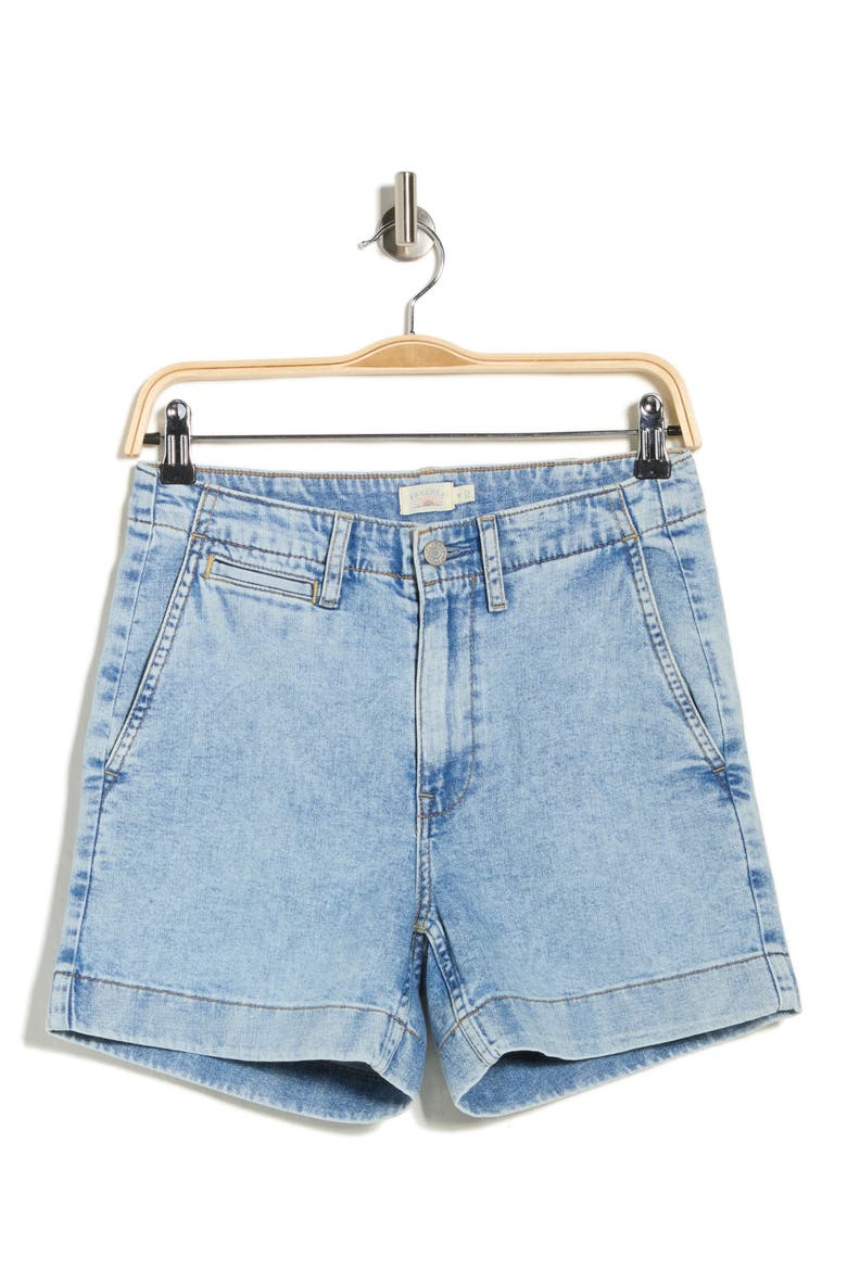 Organic Cotton & Linen Blend Denim Shorts, Alternate, color, SUMMER SEAS WASH
