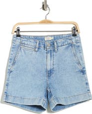 Faherty Organic Cotton & Linen Blend Denim Shorts