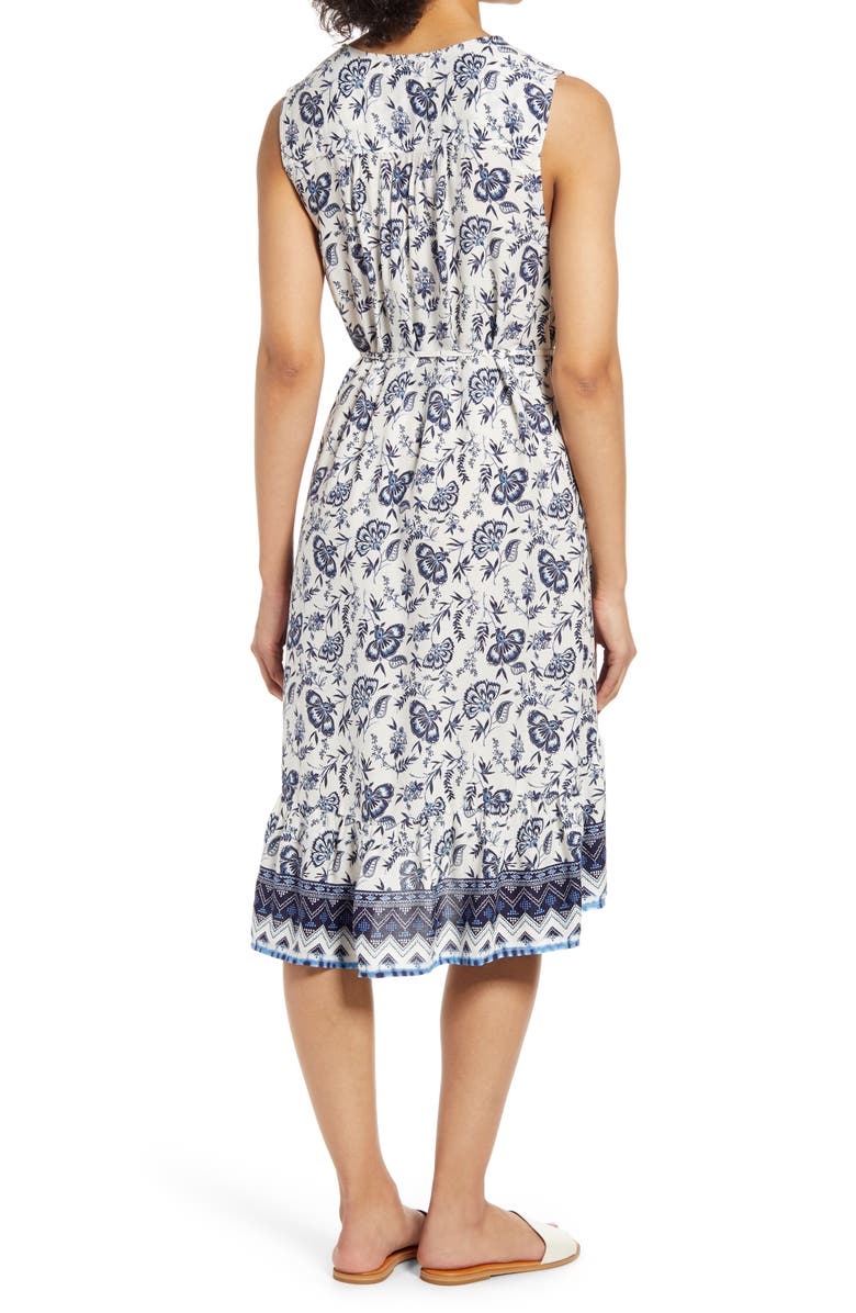 beachlunchlounge Lou Lou Belted Sleeveless Shift Dress, Alternate, color, Butterfly Wings