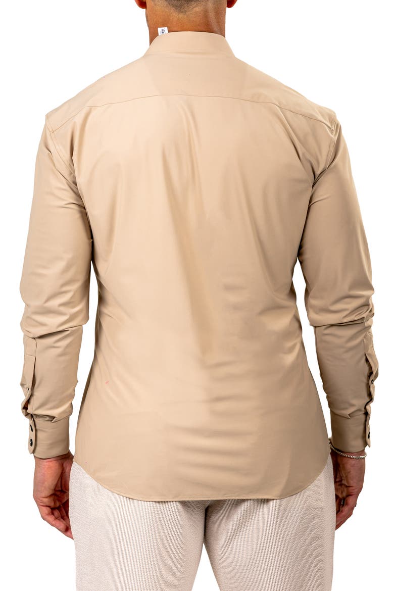 Eins Shaped Fit Marthy3009 Brown Knit Button-Up Shirt, Alternate, color, BROWN