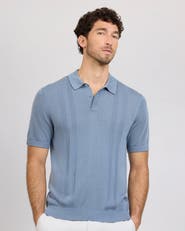Onia Silk Ribbed Knit Polo