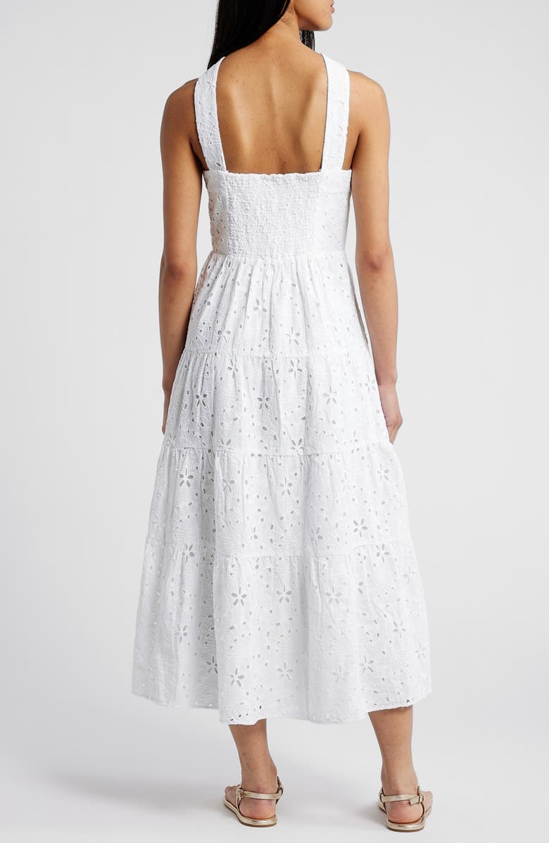Lilly Pulitzer<sup>®</sup> Jenette Eyelet Embroidered Halter Sundress, Alternate, color, Resort White Sealife Eyelet