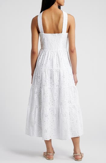 Jenette Eyelet Embroidered Halter Sundress