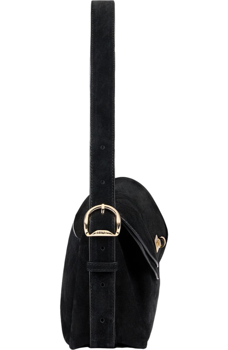 SANDRO LE MAMBO suede bag, Alternate, color, Black