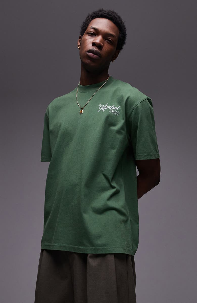 Topman Market Fresh Graphic T-Shirt, Main, color,