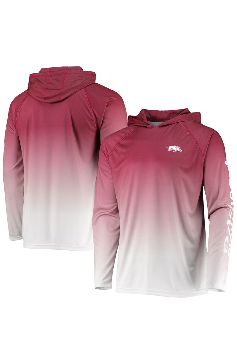 Columbia Men's Columbia PFG Cardinal Arkansas Razorbacks Terminal Tackle Omni-Shade UPF 50 Long Sleeve Hooded Top, Main, color, Cardinal