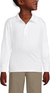 Lands' End School Uniform Kids Long Sleeve Rapid Dry Polo Shirt