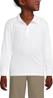Lands' End School Uniform Kids Long Sleeve Rapid Dry Polo Shirt