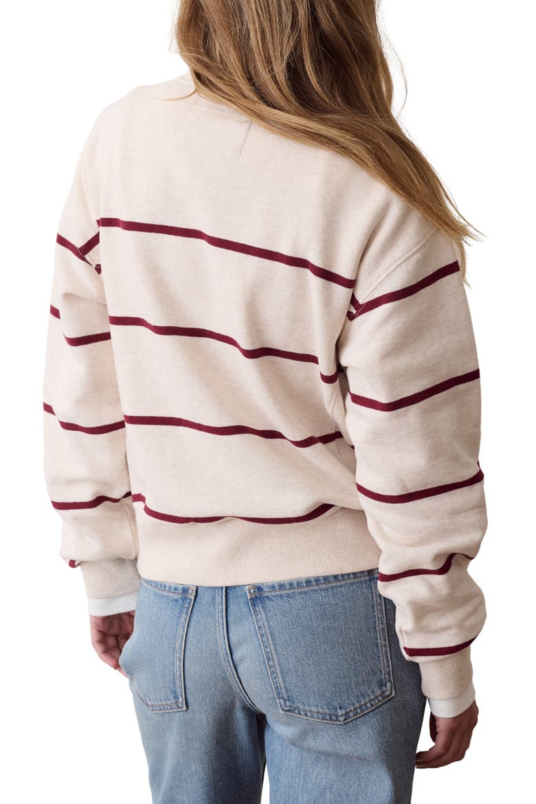 Cloud 9 Fleece Half Zip Pullover, Alternate, color, OATMEAL AND CABERNET