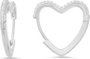 Queen Jewels CZ Pavé Heart Hoop Earrings