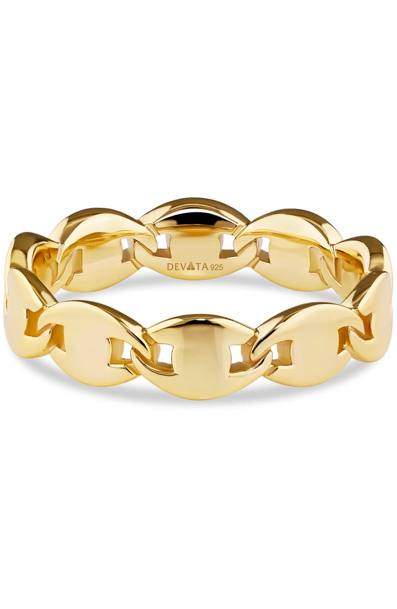 DEVATA Mariner Anchor Eternity Ring in Gold Plated Sterling Silver, Main, color, Yellow Gold