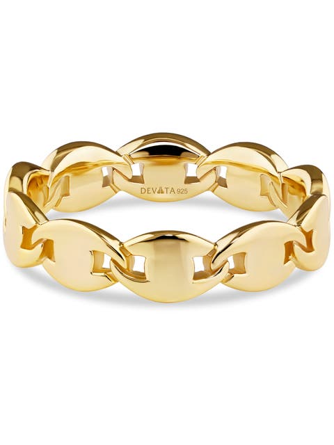 Mariner Anchor Eternity Ring in Gold Plated Sterling Silver