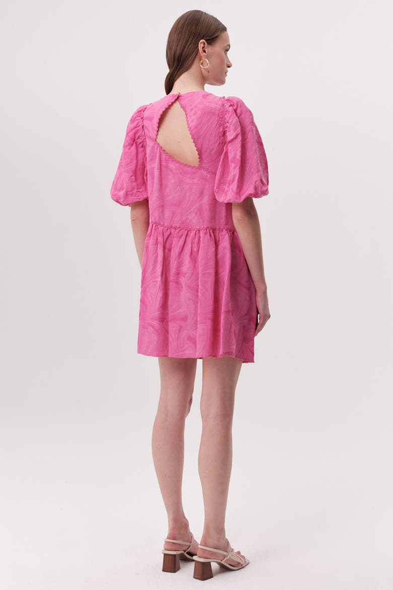 Crew Neck Open Back Mini Dress, Alternate, color, PINK
