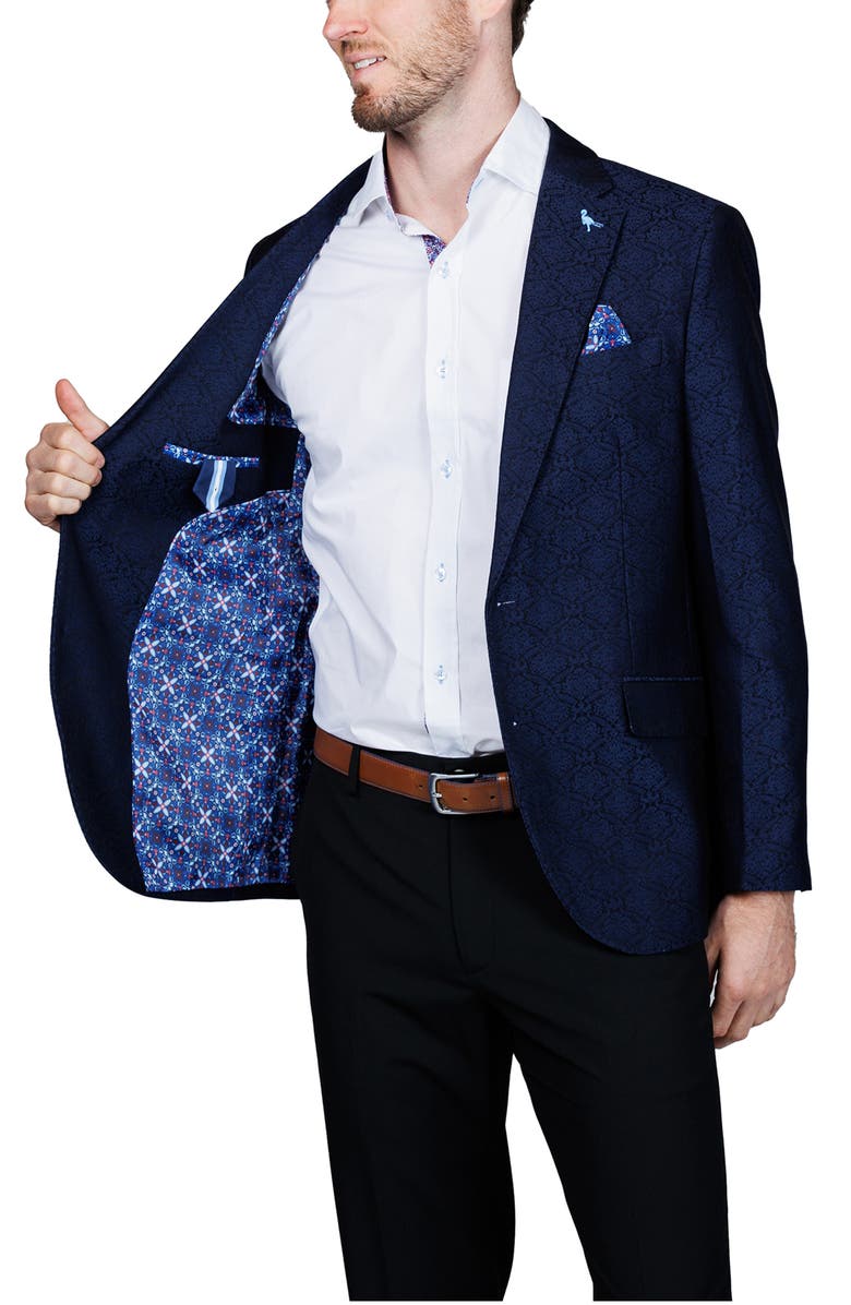 TailorByrd Modern Fit Jacquard Sport Coat, Alternate, color, Navy