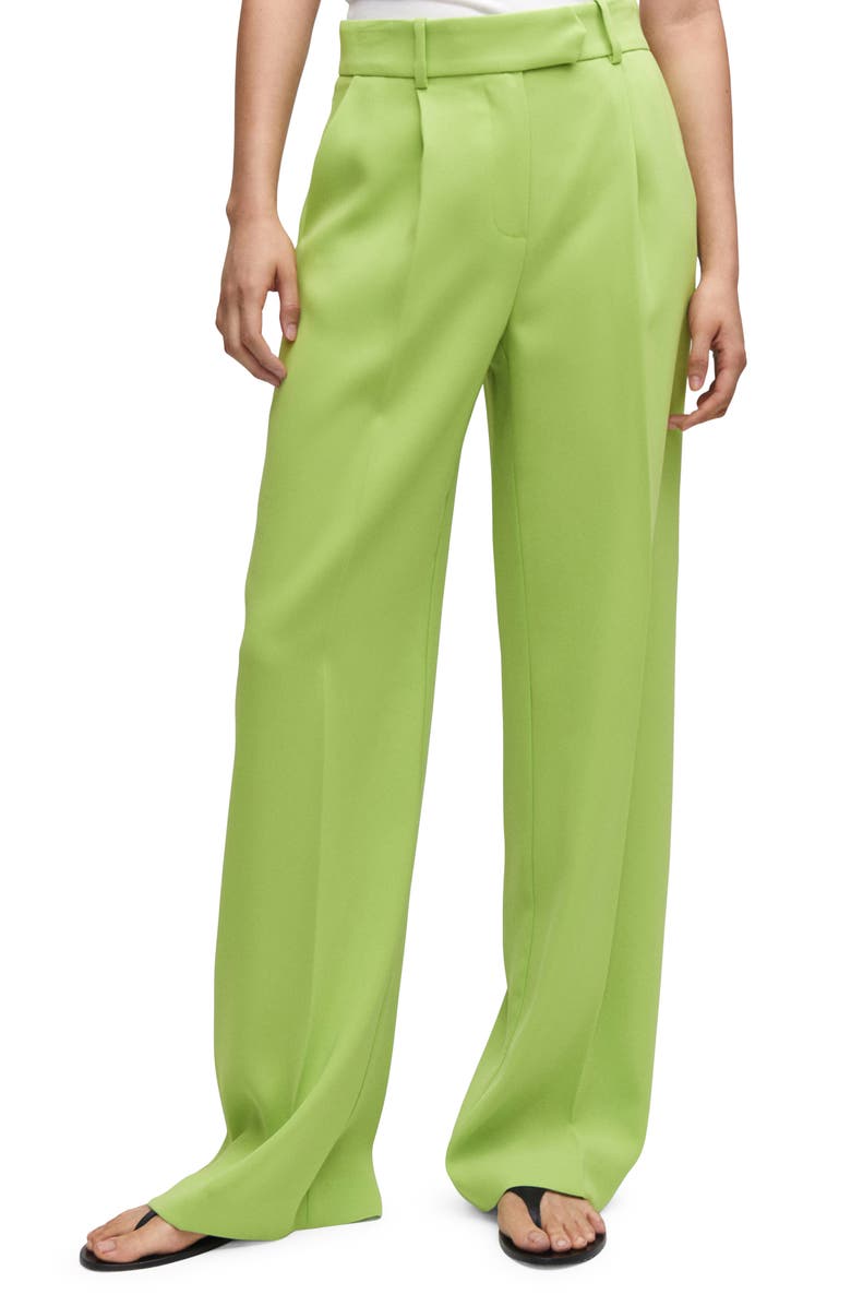 MANGO Pleat Front Wide Leg Pants, Main, color, 